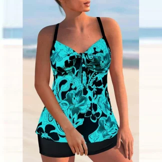 Chic Sleeveless Printed Tankini